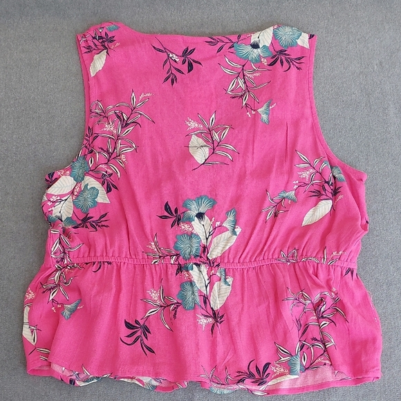 Wonderly Dotty Floral Twist-Front Tank Top Pink XL NWT - Picture 4 of 5